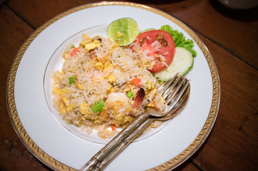 A Thai dish of fried rice with crabmeat