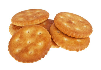 Cracker cookies isolated on white background