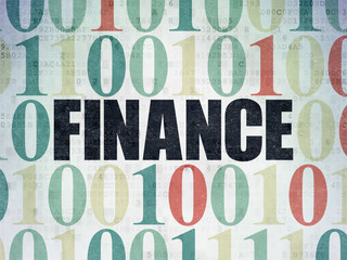 Business concept: Finance on Digital Data Paper background