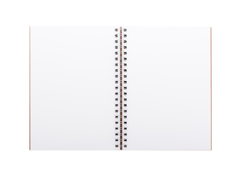 blank realistic spiral notebook isolated on white background