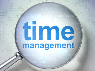 Time concept: Time Management with optical glass