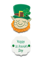 Happy St. Patricks Day /Creative St. Patricks Day concept photo of a leprechaun made of paper on...