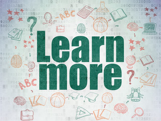 Learning concept: Learn More on Digital Data Paper background