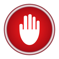Obraz premium Stop hand Icon Vector.