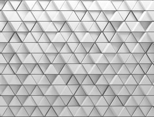 White polygonal triangle geometric surface. 3D rendering texture . 