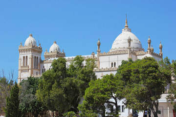 Fototapeta na wymiar Saint Louis Cathedral on the hill of byrsa, Tunisia
