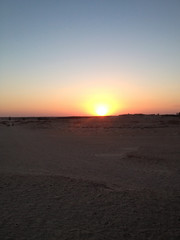 Fototapeta na wymiar Sunrise in the Sahara desert, Tunisia