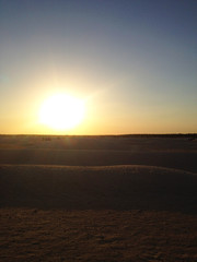 Sunrise in the Sahara desert, Tunisia