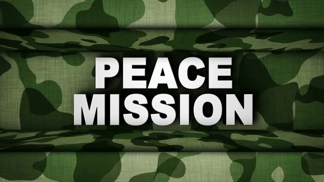 MILITARY GATE, and PEACE MISSION Text Animation Rendering, Background,, Loop, 4k 
