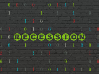 Finance concept: Recession on wall background