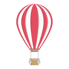 Fototapeta premium White and red hot air balloon.