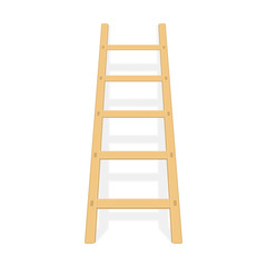 Wooden ladder with shadow vector.