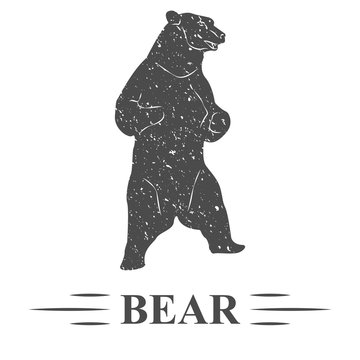 медведь стоит на задних лапах, винтаж.