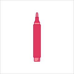 Lip Pencil marker simple flat icon on background