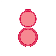 Compact powder or pocket mirror simple flat icon on background