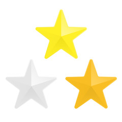 Gold silver and bronze star.