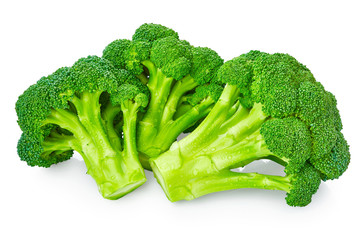 Fresh broccoli with drops of water