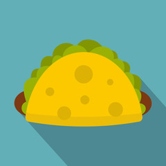 Tortilla wrap with vegetables icon, flat style