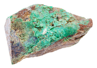 stone of green Garnierite rock (nickel ore)