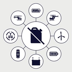 Set of 9 fuel filled icons
