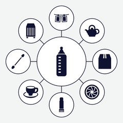 Set of 9 closeup filled icons