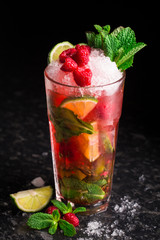 Raspberry Mojito on a table