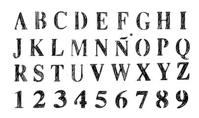 stencil hand written fonts allphabet