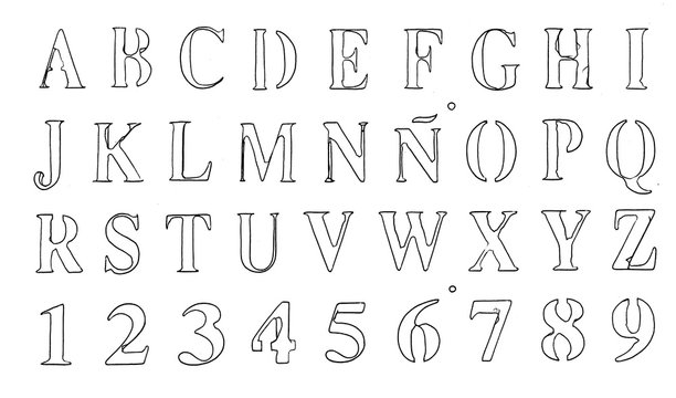 stencil hand written fonts allphabet