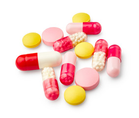 Pills isolated on white background