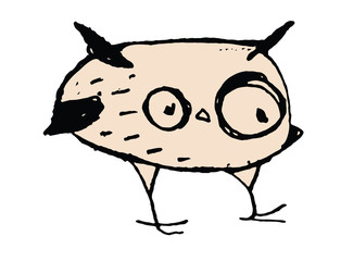 funny and cute owl - cartoon