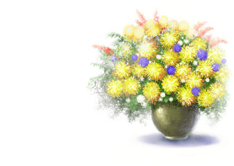 Digital art, flowers paintings