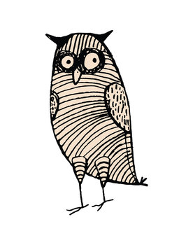 funny and cute owl - cartoon