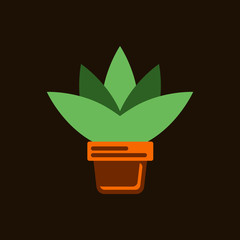 Flower in a pot icon, house pot plant