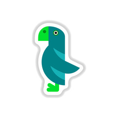 Vector illustration in paper sticker style parrot