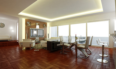 Fototapeta premium The interior design of living room idea