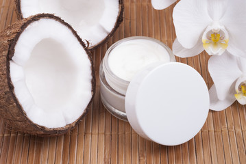 coconut cream and flowers