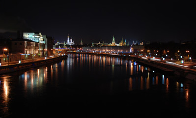 Fototapeta na wymiar Night Moscow Kremlin Center