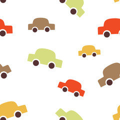 Seamless texture pattern baby pattern car, vector image
