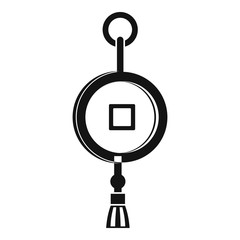 Antique Chinese coin icon, simple style