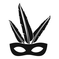 Carnival mask icon, simple style