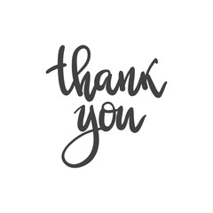 Vector phrase thank you handwritten inscription. Hand lettering typography template. For cards, prints, balloons