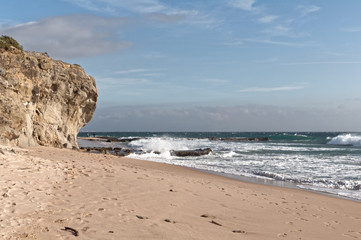 Fototapeta na wymiar Atlantic Coast Europe, Spain, Atlantic Coast near Tarifa, Abrasion