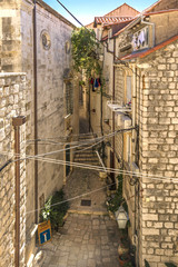 Narrow street in Old Town Dubrovnik, view from City Walls © ewelinaf