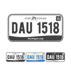Vector illustration of america USA car number plates
