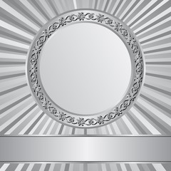 Silver background with decorative frame