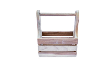 empty baskets made of wood used for packaging anything for gift. isolated on white background with clipping path.