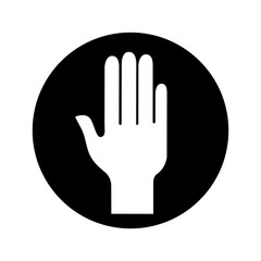 Obraz premium hand human silhouette icon vector illustration design