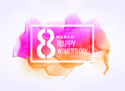 creative march 8 woman's day background with watercolor effect