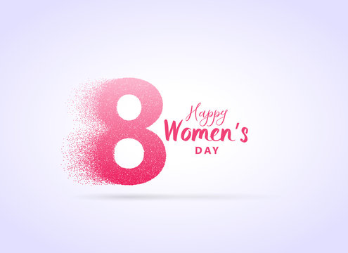 creative woman's day design with letter 8 made with particles