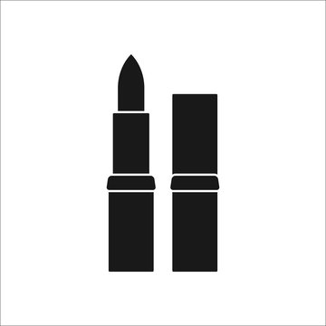 Lipstick simple silhouette icon on background